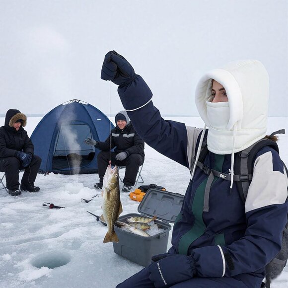 Unisex Winter Balaclava Hat Faux Fur Fleece Warm Cover for Snow Sports - Picture 9 of 9
